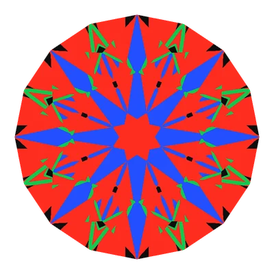 Light Return map of the DG-Broken Hearts and Arrows Cut in diamond, a computed render.