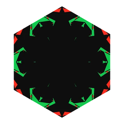 Light Return map of the Elongated Hexagonal Bipyramid Cut in emerald, a computed render.