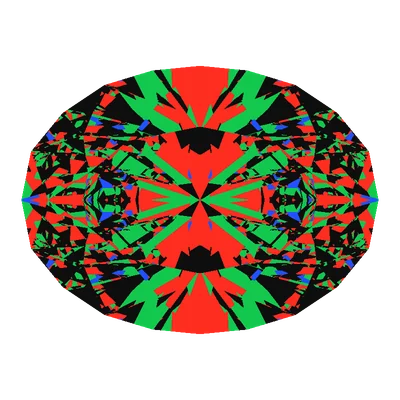 Oval Cut, face-up Light Return map in diamond