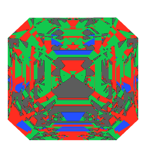 Asscher cut in diamond tilted 20 degrees: Light Return map, 26% of the face leaking