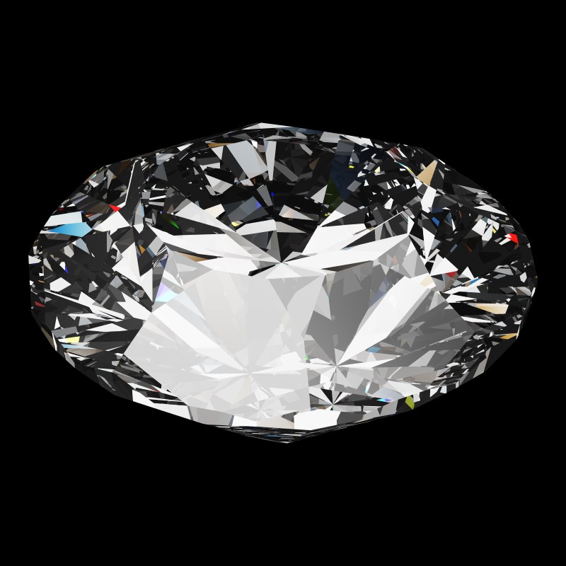 The DG-Anteros in diamond, rendered at an angle in our 3D Gemstone Simulator under studio light