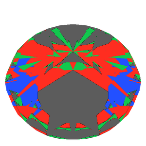 Dg-anteros in emerald tilted 30 degrees: Light Return map, 41% of the face leaking