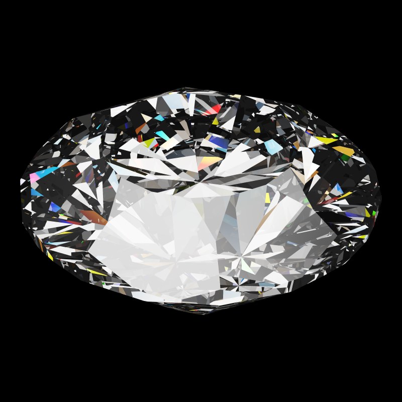 The DG-Anteros in moissanite, rendered at an angle in our 3D Gemstone Simulator under studio light