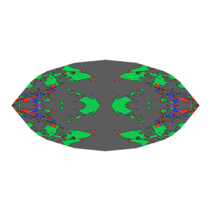 Dg-bowtie in amethyst tilted 0 degrees: Light Return map, 69% of the face leaking