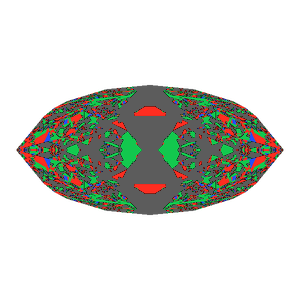 Dg-bowtie in cubic zirconia tilted 0 degrees: Light Return map, 48% of the face leaking
