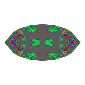 Dg-bowtie in emerald tilted 0 degrees: Light Return map, 63% of the face leaking