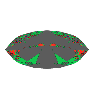 Dg-bowtie in emerald tilted 20 degrees: Light Return map, 73% of the face leaking