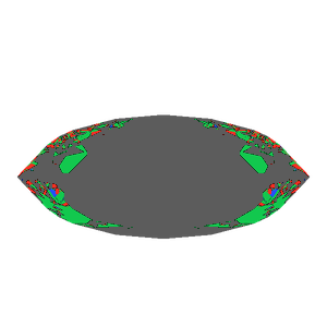 Dg-bowtie in emerald tilted 30 degrees: Light Return map, 83% of the face leaking