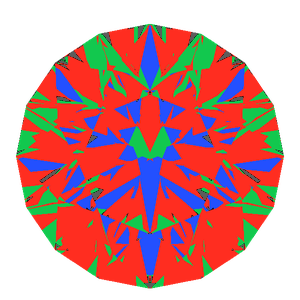 Dg-broken hearts and arrows in diamond tilted 10 degrees: Light Return map, 2% of the face leaking