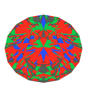 Dg-broken hearts and arrows in diamond tilted 30 degrees: Light Return map, 14% of the face leaking