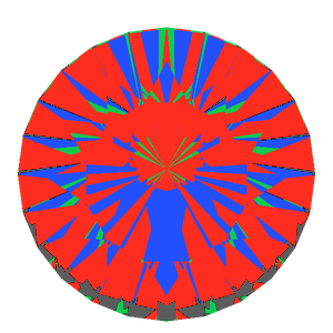 Dg-m5 in diamond tilted 10 degrees: Light Return map, 4% of the face leaking
