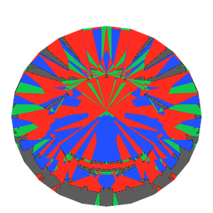Dg-m5 in diamond tilted 20 degrees: Light Return map, 14% of the face leaking