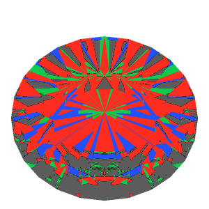 Dg-m5 in diamond tilted 30 degrees: Light Return map, 26% of the face leaking