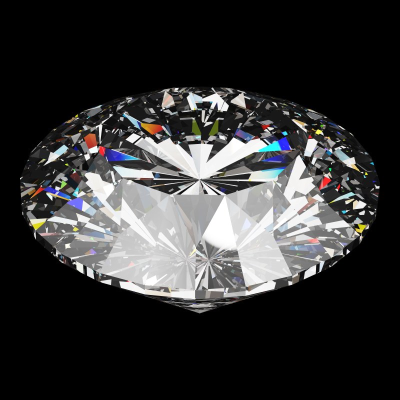The DG-M5 in moissanite, rendered at an angle in our 3D Gemstone Simulator under studio light