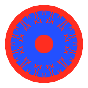 Dg-m5 in ruby tilted 0 degrees: Light Return map, 0% of the face leaking