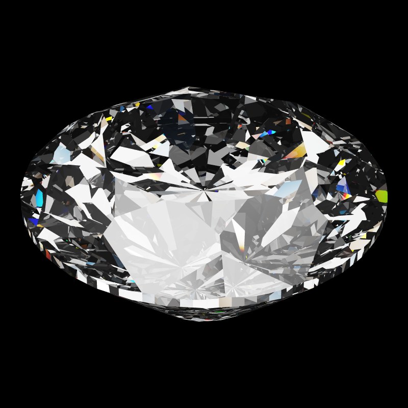 The DG-Miliano in diamond, rendered at an angle in our 3D Gemstone Simulator under studio light