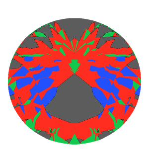 Dg-miliano in ruby tilted 20 degrees: Light Return map, 26% of the face leaking