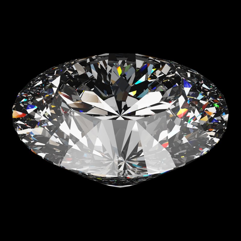 The DG-Rafaello in cubic zirconia, rendered at an angle in our 3D Gemstone Simulator under studio light