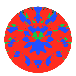 Dg-rafaello in cubic zirconia tilted 10 degrees: Light Return map, 1% of the face leaking