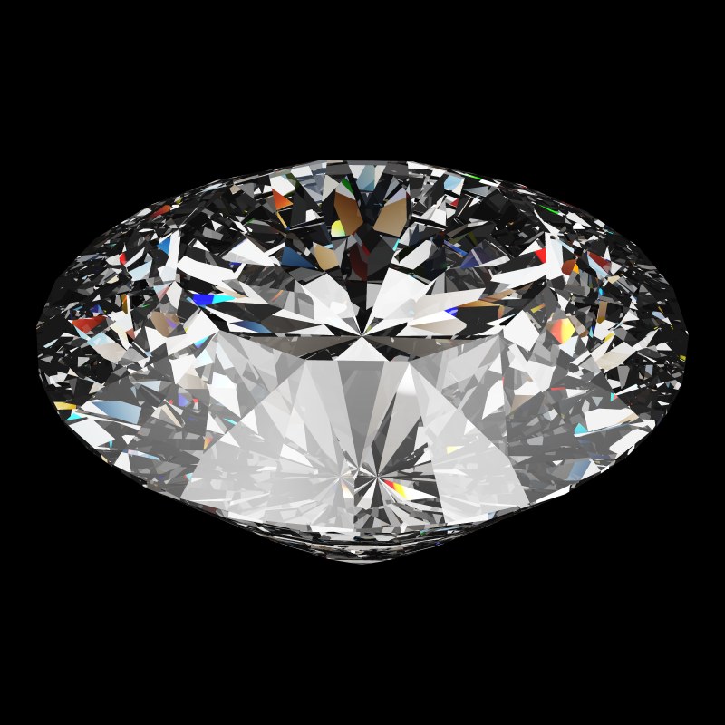 The DG-Rafaello in diamond, rendered at an angle in our 3D Gemstone Simulator under studio light