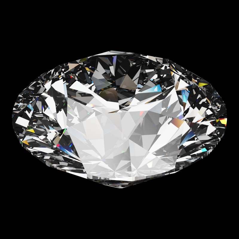 The DG-Vitruvio in diamond, rendered at an angle in our 3D Gemstone Simulator under studio light
