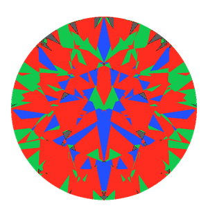 Dg-vitruvio in diamond tilted 10 degrees: Light Return map, 2% of the face leaking