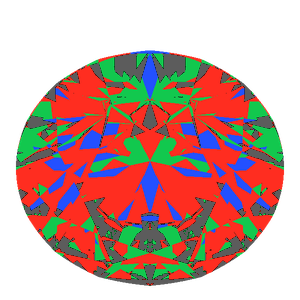 Dg-vitruvio in diamond tilted 30 degrees: Light Return map, 15% of the face leaking