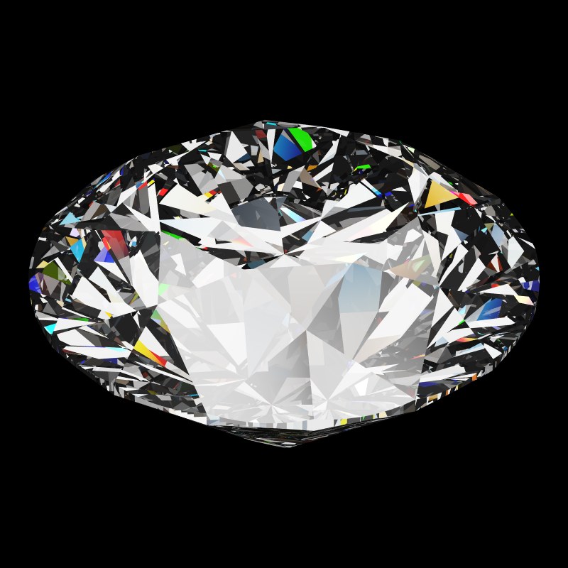 The DG-Vitruvio in moissanite, rendered at an angle in our 3D Gemstone Simulator under studio light