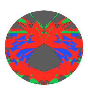 Dg-vitruvio in ruby tilted 20 degrees: Light Return map, 29% of the face leaking