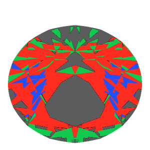 Dg-vitruvio in ruby tilted 30 degrees: Light Return map, 30% of the face leaking