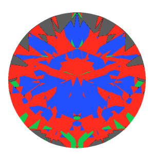 Dg-vitruvio in sapphire tilted 10 degrees: Light Return map, 11% of the face leaking