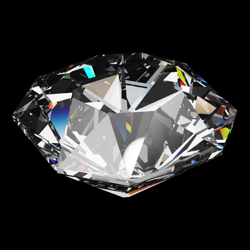 The Mazarin Cut in cubic zirconia, rendered at an angle in our 3D Gemstone Simulator under studio light