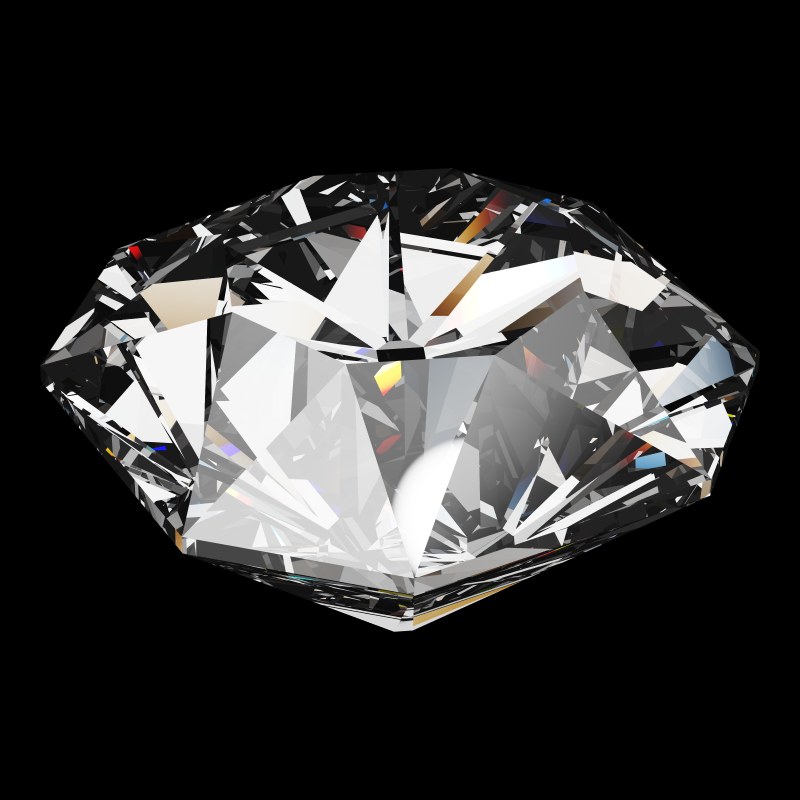 The Mazarin Cut in diamond, rendered at an angle in our 3D Gemstone Simulator under studio light