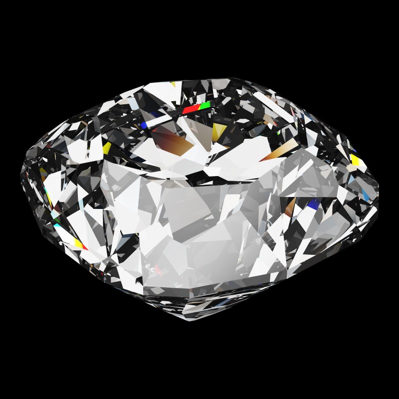 The Old Mine Cut in diamond, rendered at an angle in our 3D Gemstone Simulator under studio light