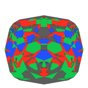 Peruzzi cut in diamond tilted 30 degrees: Light Return map, 25% of the face leaking