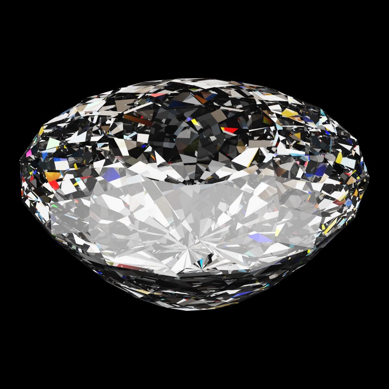 The Portuguese Bird's Nest Cut in cubic zirconia, rendered at an angle in our 3D Gemstone Simulator under studio light
