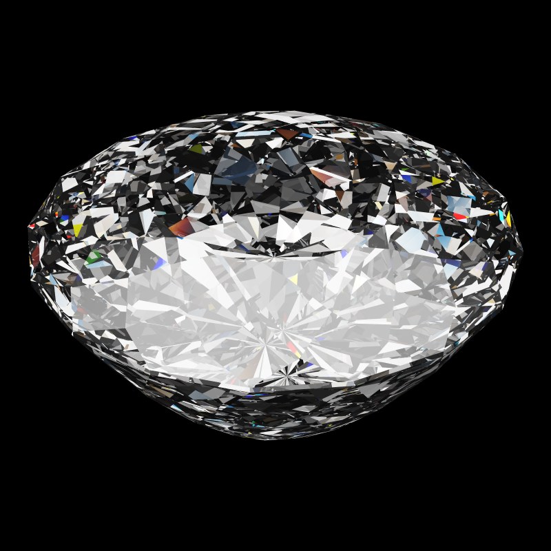 The Portuguese Bird's Nest Cut in diamond, rendered at an angle in our 3D Gemstone Simulator under studio light
