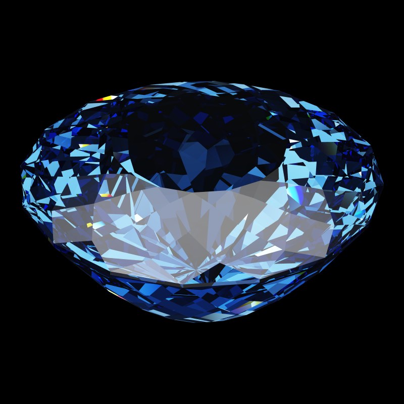 The Portuguese Bird's Nest Cut in sapphire, rendered at an angle in our 3D Gemstone Simulator under studio light