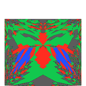Princess cut in cubic zirconia tilted 30 degrees: Light Return map, 27% of the face leaking
