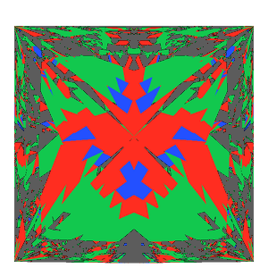 Princess cut in diamond tilted 10 degrees: Light Return map, 24% of the face leaking