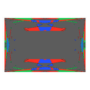 Rectangle cut in amethyst tilted 0 degrees: Light Return map, 77% of the face leaking