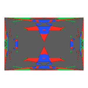 Rectangle cut in emerald tilted 0 degrees: Light Return map, 72% of the face leaking