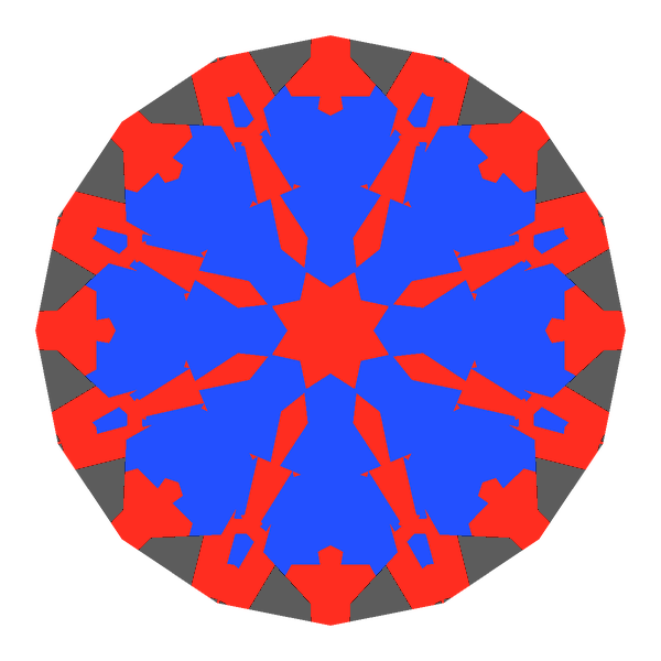 T73 round brilliant in emerald face-up Light Return map: red, green and blue show where the light returns from, grey shows where it leaks (Brilliance 78)
