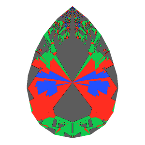 Teardrop cut in emerald tilted 0 degrees: Light Return map, 38% of the face leaking